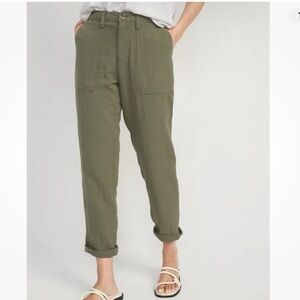 Old Navy High-Waisted Slouchy Cropped Tapered Gauze Casual Pants Plus Size 28